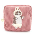 Japan Mofusand Fluffy Embroidered Cosmetic Pouch - Cat / Rabbit - 1