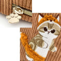 Japan Mofusand Fluffy Embroidered Cosmetic Pouch - Cat / Fox - 4