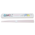 Japan Sanrio 19.5cm Chopsticks with Case - Characters / White & Pink - 2