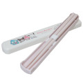 Japan Sanrio 19.5cm Chopsticks with Case - Characters / White & Pink - 3
