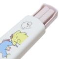 Japan Sanrio 19.5cm Chopsticks with Case - Characters / White & Pink - 4