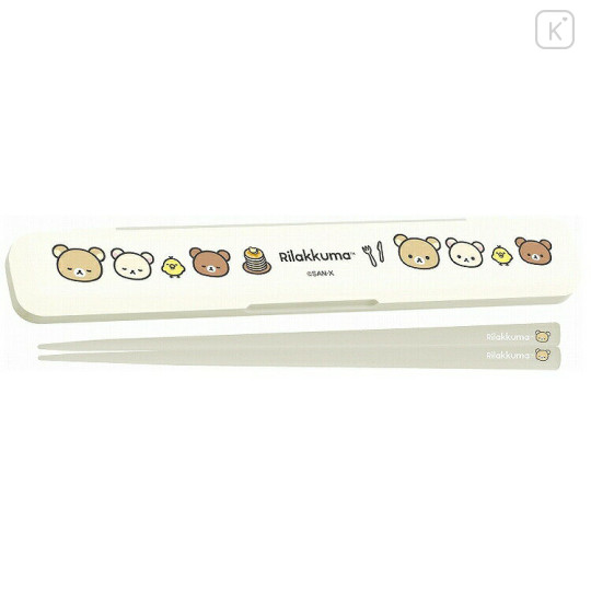 Japan San-X 18cm Chopsticks with Case - New Basic Rilakkuma - 1