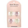 Japan Miffy Mini Hair Claw Clip 4pcs - White & Pink - 1