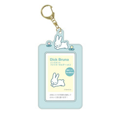 Japan Miffy Photo Holder Card Case Keychain - Rabbit / Blue