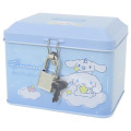 Japan Sanrio Can Piggy Bank with Lock Case - Cinnamoroll & Milk / Blue Sky - 1