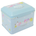Japan Sanrio Can Piggy Bank with Lock Case - Characters / Light Blue Daisy - 2
