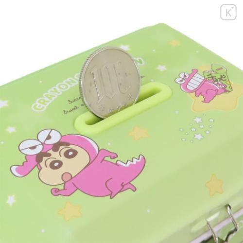 Japan Crayon Shin-chan Can Piggy Bank with Lock Case - Green - 4