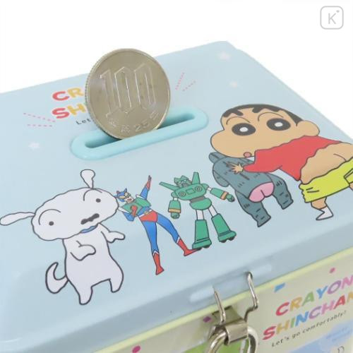 Japan Crayon Shin-chan Can Piggy Bank with Lock Case - Friends - 4