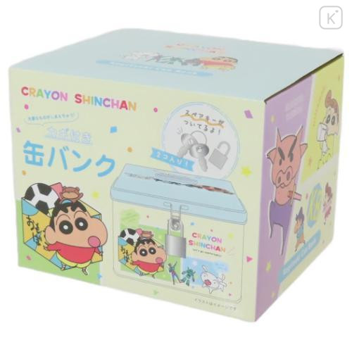 Japan Crayon Shin-chan Can Piggy Bank with Lock Case - Friends - 6