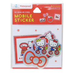 Japan Sanrio Vinyl Deco Glitter Sticker Set - Hello Kitty / Laptop Tablet