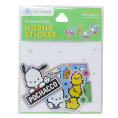Japan Sanrio Vinyl Deco Glitter Sticker Set - Pochacco / Laptop Tablet