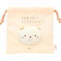 Japan San-X 3D Fluffy Face Drawstring Bag - Sumikko Gurashi / Neko - 1