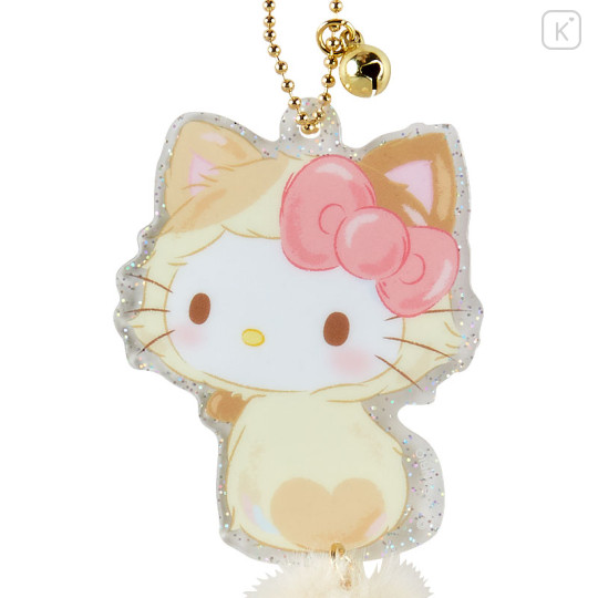 Japan Sanrio Original Acrylic Charm with Tail & Bell - Hello Kitty / Love Cats - 2