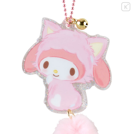 Japan Sanrio Original Acrylic Charm with Tail & Bell - My Melody / Love Cats - 2