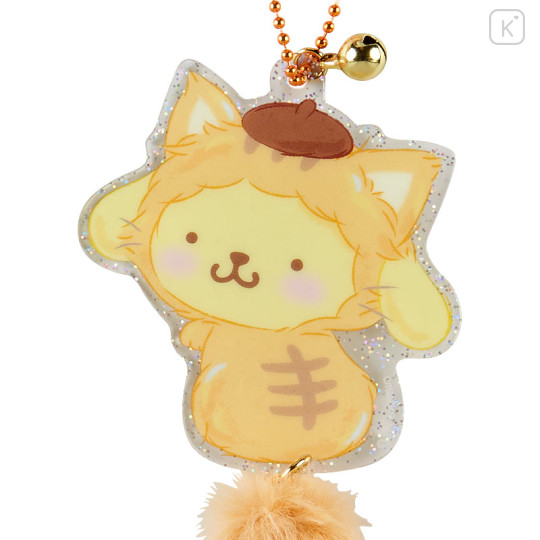 Japan Sanrio Original Acrylic Charm with Tail & Bell - Pompompurin / Love Cats - 2