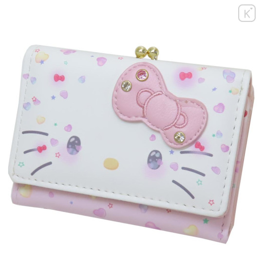 Japan Sanrio Trifold Wallet - Hello Kitty / Twinkle Heart / 50th Anniversary - 1