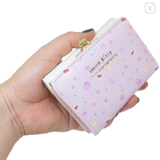 Japan Sanrio Trifold Wallet - Hello Kitty / Twinkle Heart / 50th Anniversary - 3