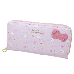 Japan Sanrio Long Wallet - Hello Kitty / Light Pink & Gold / 50th Anniversary