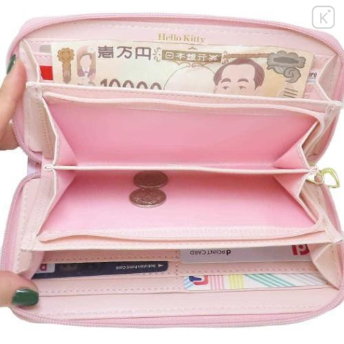 Japan Sanrio Long Wallet - Hello Kitty / Light Pink & Gold / 50th Anniversary - 5