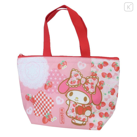 Japan Sanrio Insulated Cooler Lunch Bag - My Melody / Sakura Kimono - 1