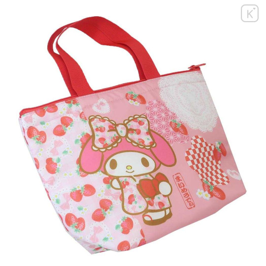 Japan Sanrio Insulated Cooler Lunch Bag - My Melody / Sakura Kimono - 2