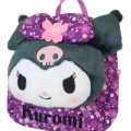 Japan Sanrio Plush Kids Backpack - Kuromi / Sakura Kimono - 4