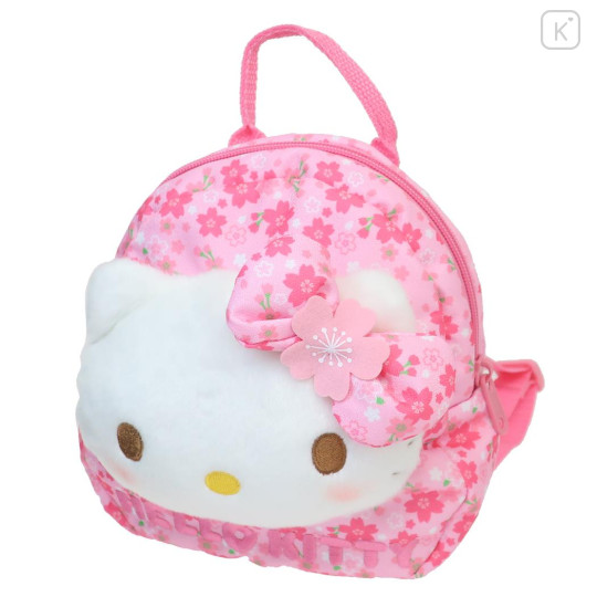 Japan Sanrio Plush Kids Backpack - Hello Kitty / Sakura Kimono - 1