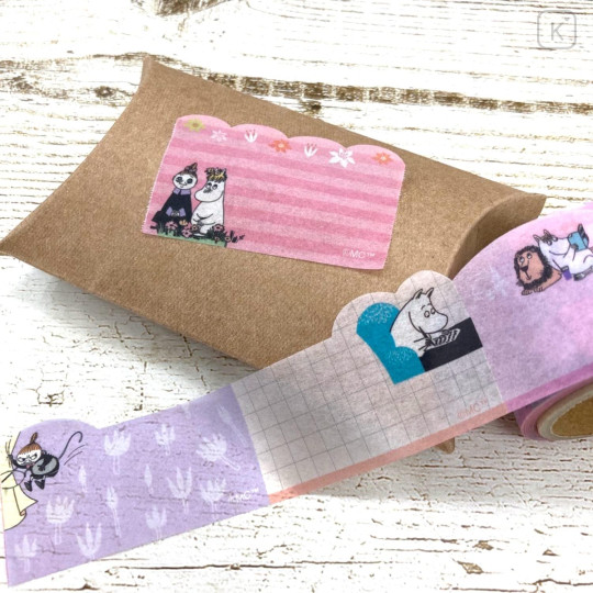 Japan Moomin Masking Tape - Purple / Leave Message - 3