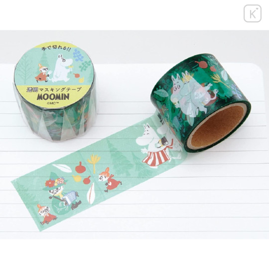 Japan Moomin Washi Masking Tape - Characters / Green - 1