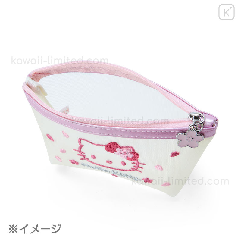 Japan Sanrio Original Mesh Pouch - Kuromi / Sakura 2024