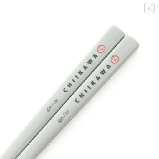 Japan Chiikawa 16.5cm Chopsticks with Case - Green & Grey - 2