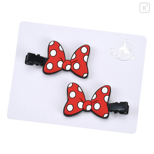 Japan Disney Store Hair Clip Set of 2 - Minnie Mouse Ribbon - 1