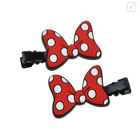 Japan Disney Store Hair Clip Set of 2 - Minnie Mouse Ribbon - 2