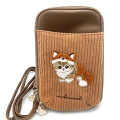 Japan Mofusand Gadget Pocket Sacoche Bag with Shoulder Strap - Cat / Fox