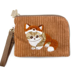 Japan Mofusand Accessory Pouch with Reel - Cat / Fox