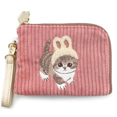 Japan Mofusand Accessory Pouch with Reel - Cat / Rabbit
