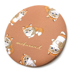 Japan Mofusand Embroidery 2-sided Compact Mirror - Cat / Fox