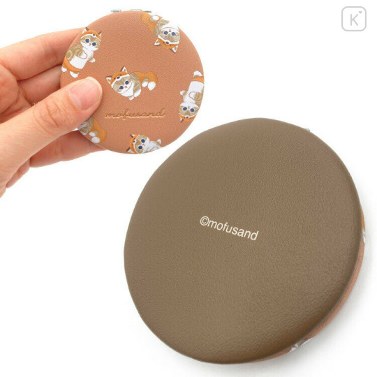 Japan Mofusand Embroidery 2-sided Compact Mirror - Cat / Fox - 2