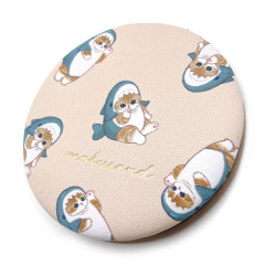 Japan Mofusand Embroidery 2-sided Compact Mirror - Cat / Shark