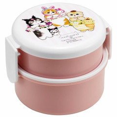 Japan Sanrio × Mofusand 2-Tier Round Lunch Box - Characters / Pink