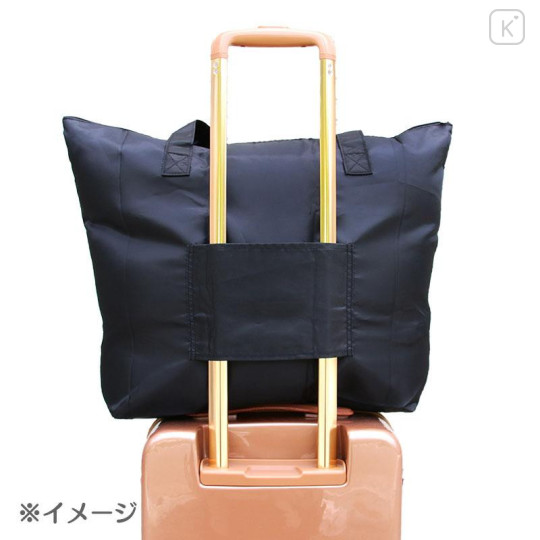 Japan Sanrio Large Folding Zipper Tote Bag - Blue - 6