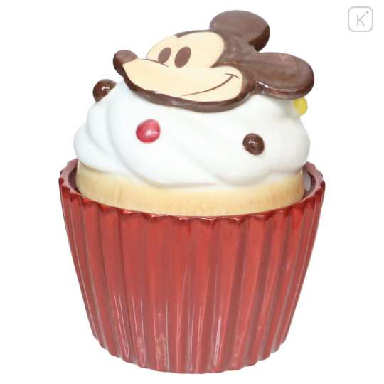 Japan Disney Storage Container Canister - Mickey Mouse / Cupcake - 1