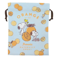 Japan Peanuts Drawstring Bag - Snoopy / Orange Light Blue