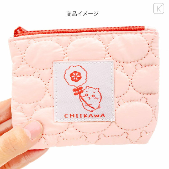 Japan Chiikawa Small Flat Pouch - Sakura Pink - 3