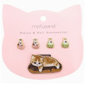 Japan Mofusand Earrings & Hair Tie - Cat / Macaron & Choco - 1
