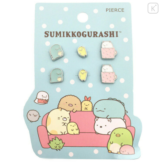 Japan San-X Earrings - Sumikko Gurashi : Shirokuma & Tokage - 1