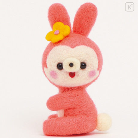 Japan Hamanaka Aclaine Needle Felting Kit - Pink Rabbit - 1