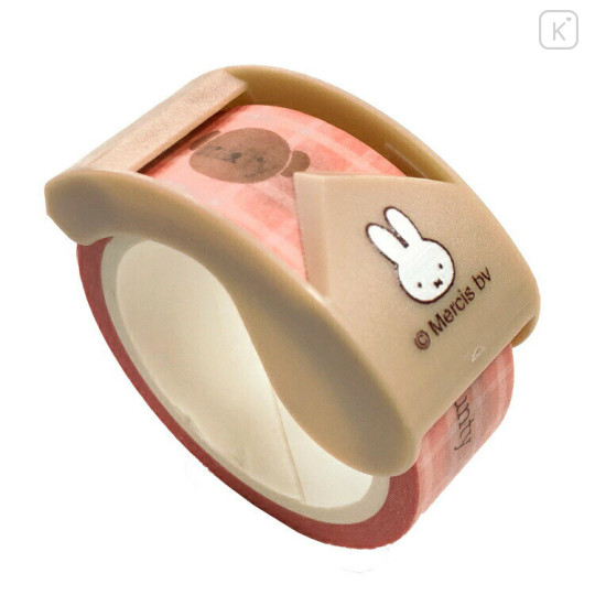 Japan Miffy Rib bon Bon Washi Masking Tape & Cutter - Orange Pink - 1