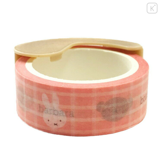 Japan Miffy Rib bon Bon Washi Masking Tape & Cutter - Orange Pink - 2