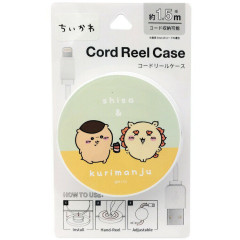 Japan Chiikawa Cord Reel Case - Chestnut Manju & Shisa